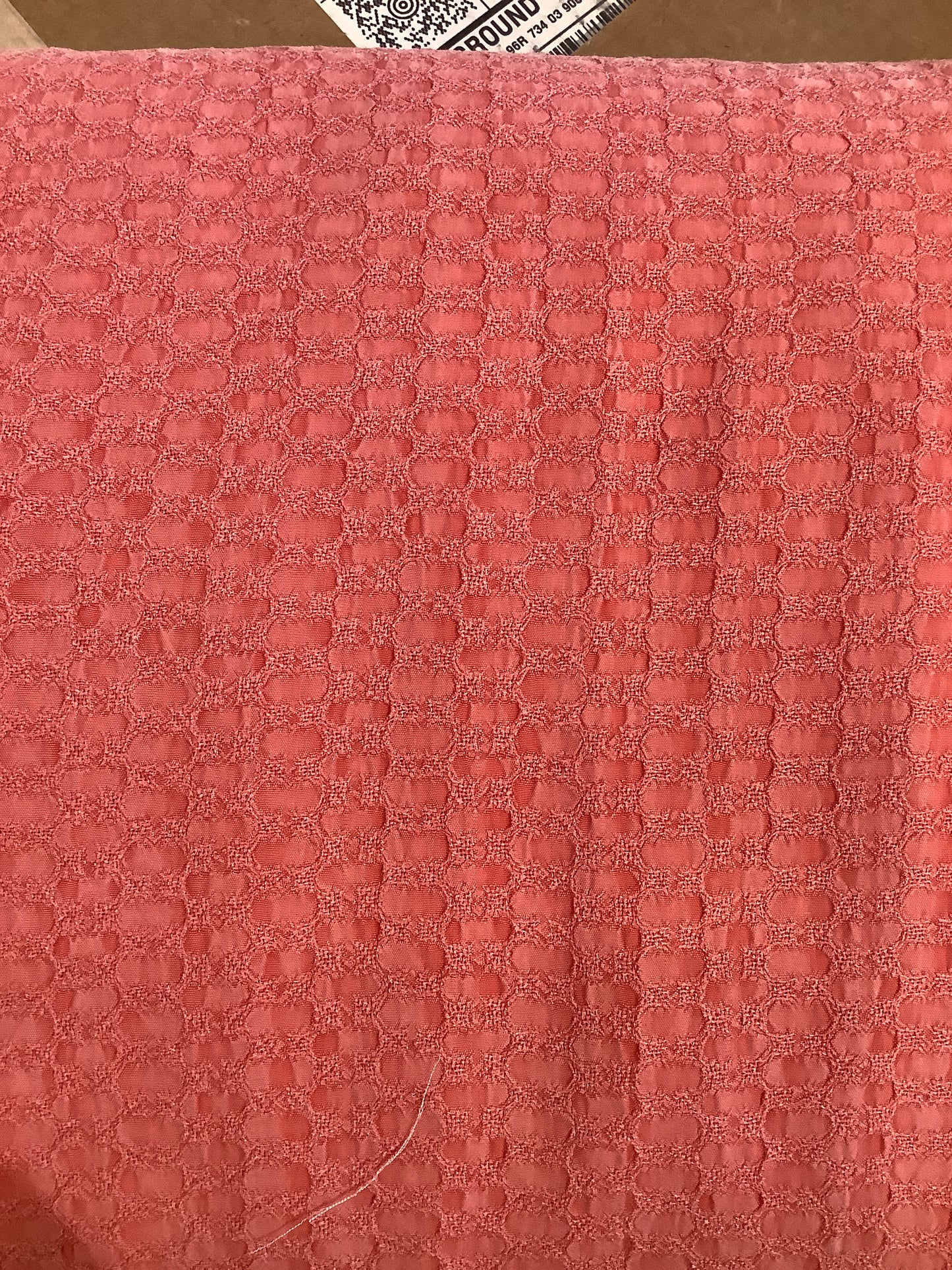 Cupro Rayon, Dobby Weave, Pink Honeycomb