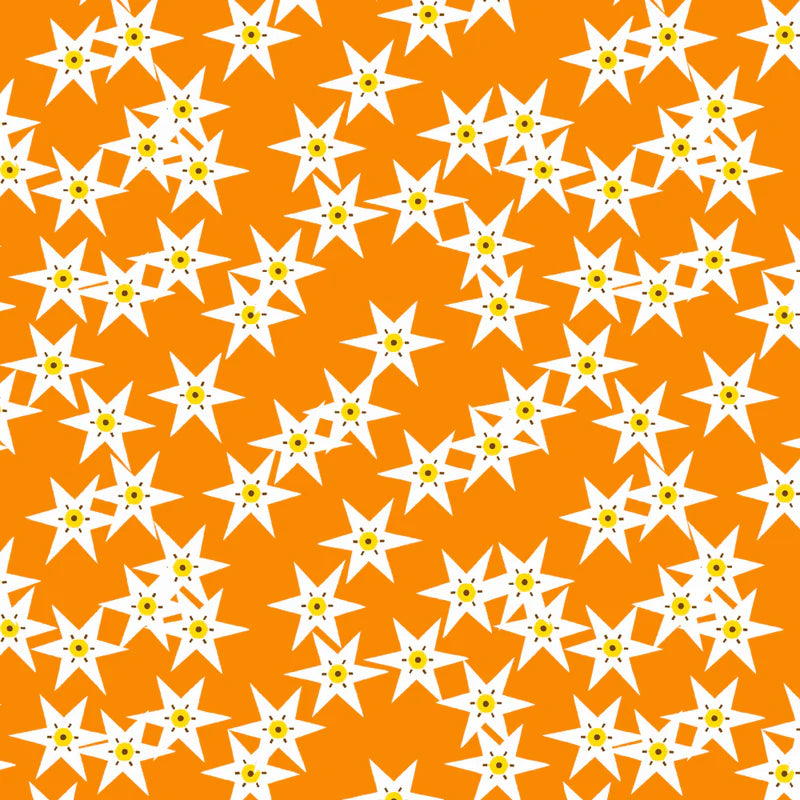Birch Fabrics, Premium Organic Cotton, Charley Harper Hellebores Orange
