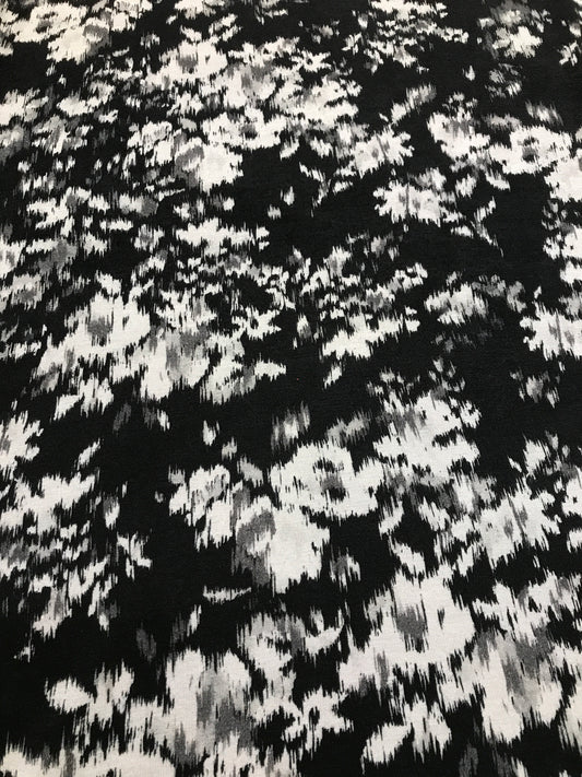 Viscose/Spandex Single Jersey, Black & White Print, 175gsm
