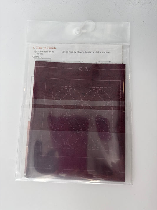Sashiko Coasters Kit, Red, 5 coasters