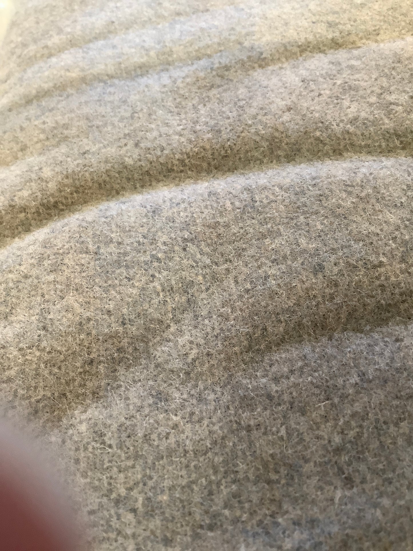 Italian Wool, Melton, Shadow Plaid, Blush/Light Gray