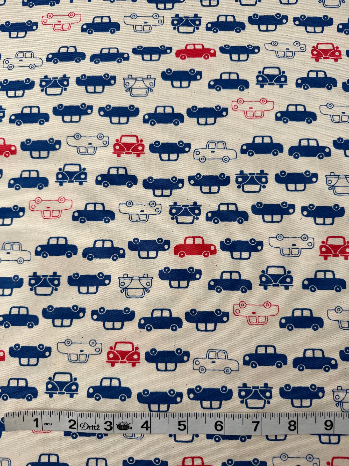 Kokka Cotton Oxford, Simply Palette Car Print