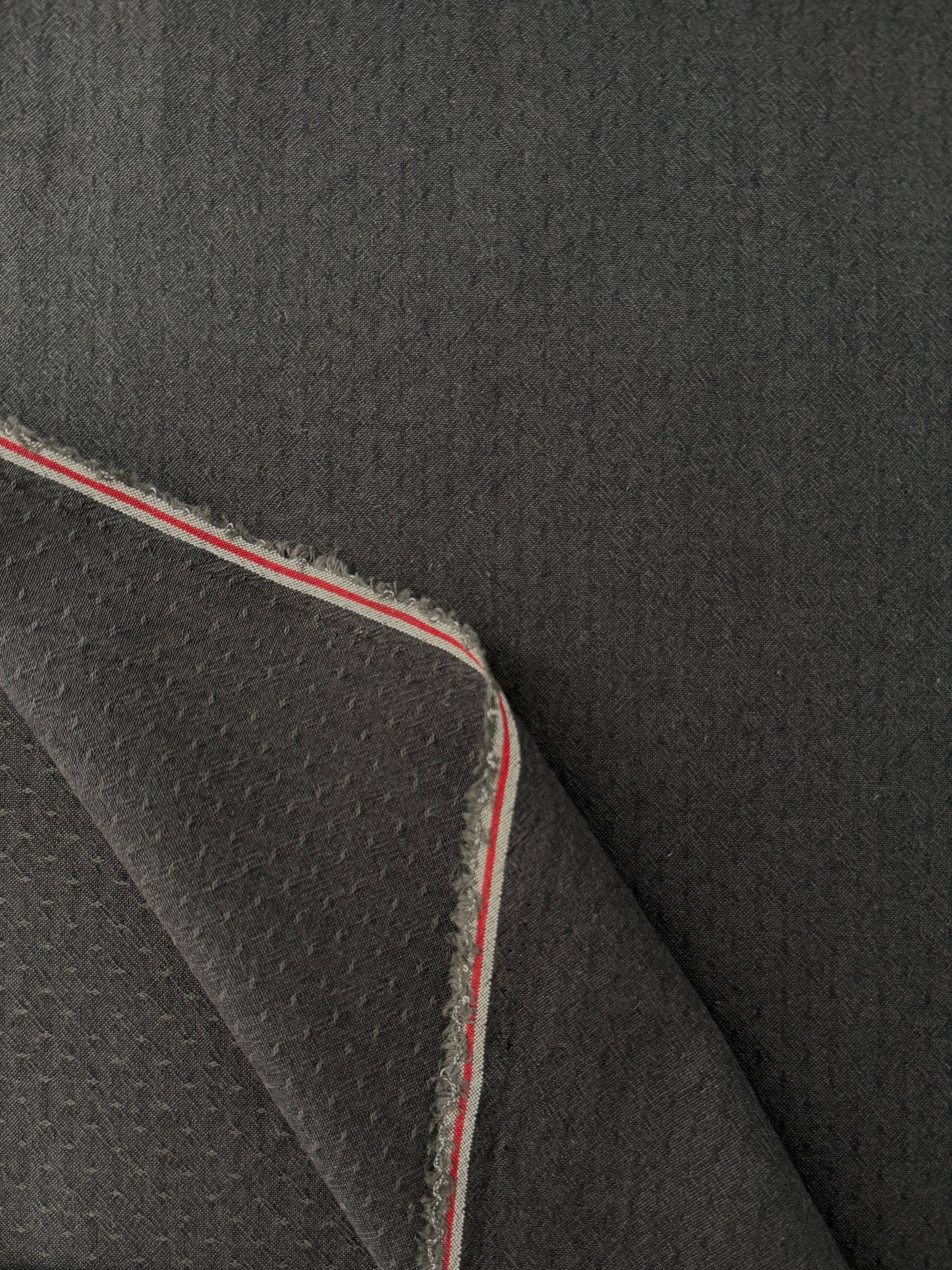 Japanese Cotton Yarn Dye Shirting, Black Tonal Dobby