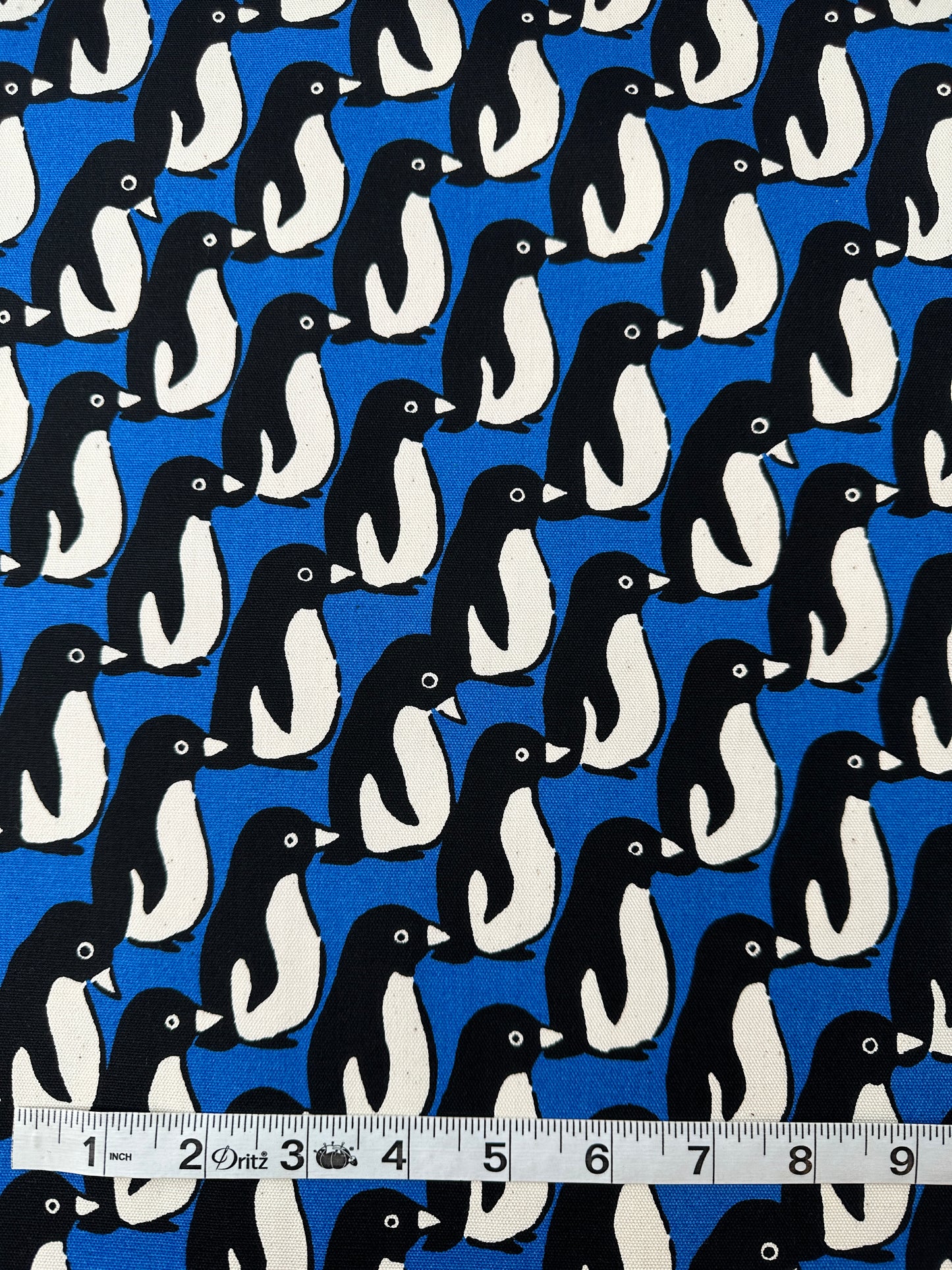 Sevenberry Cotton Oxford, Penguins, Blue