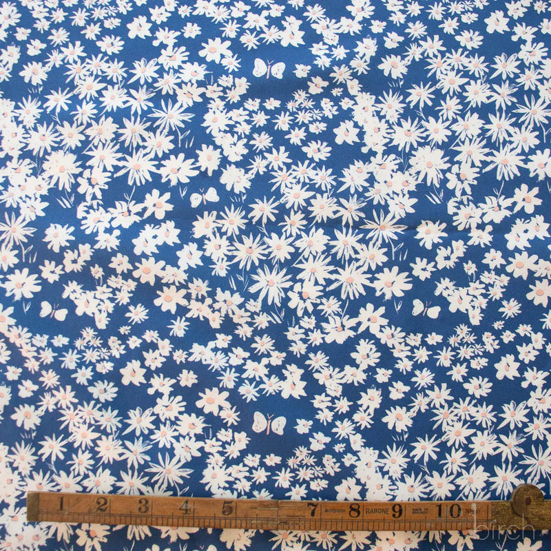 Birch Organic Cotton Poplin, Daisy Bed - Storm