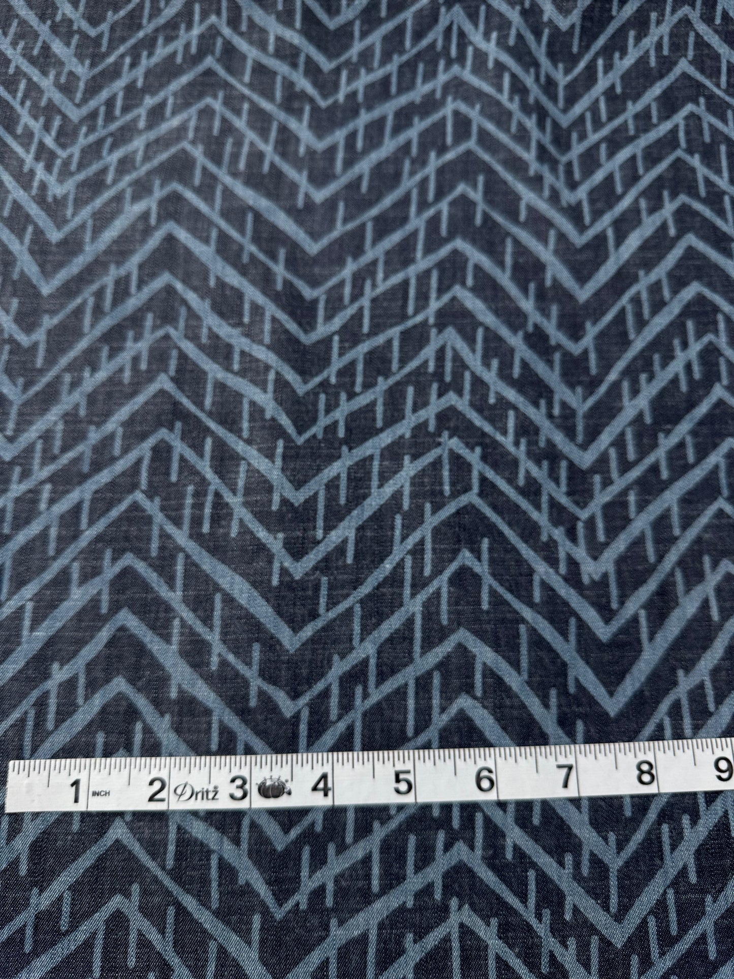 Tencel Slub Weave, Abstract Print, Indigo