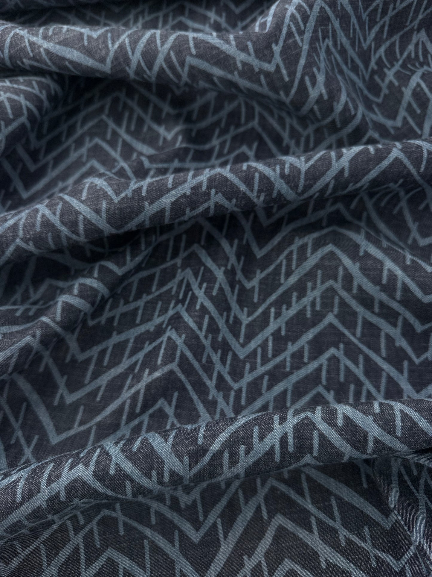 Tencel Slub Weave, Abstract Print, Indigo