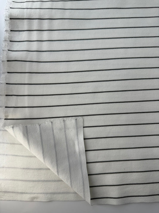 Ponte de Roma Knit, White Pinstripe
