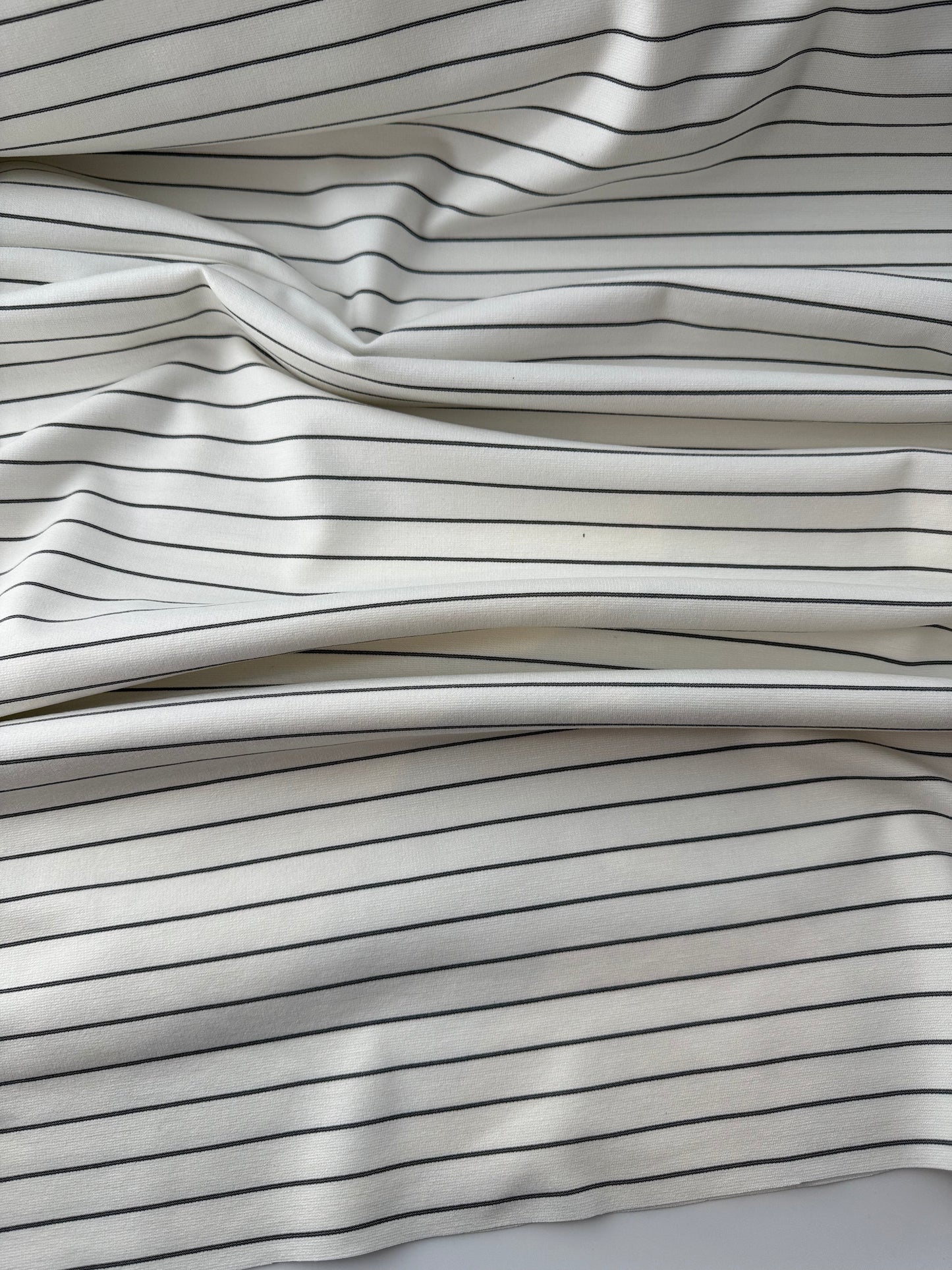 Ponte de Roma Knit, White Pinstripe