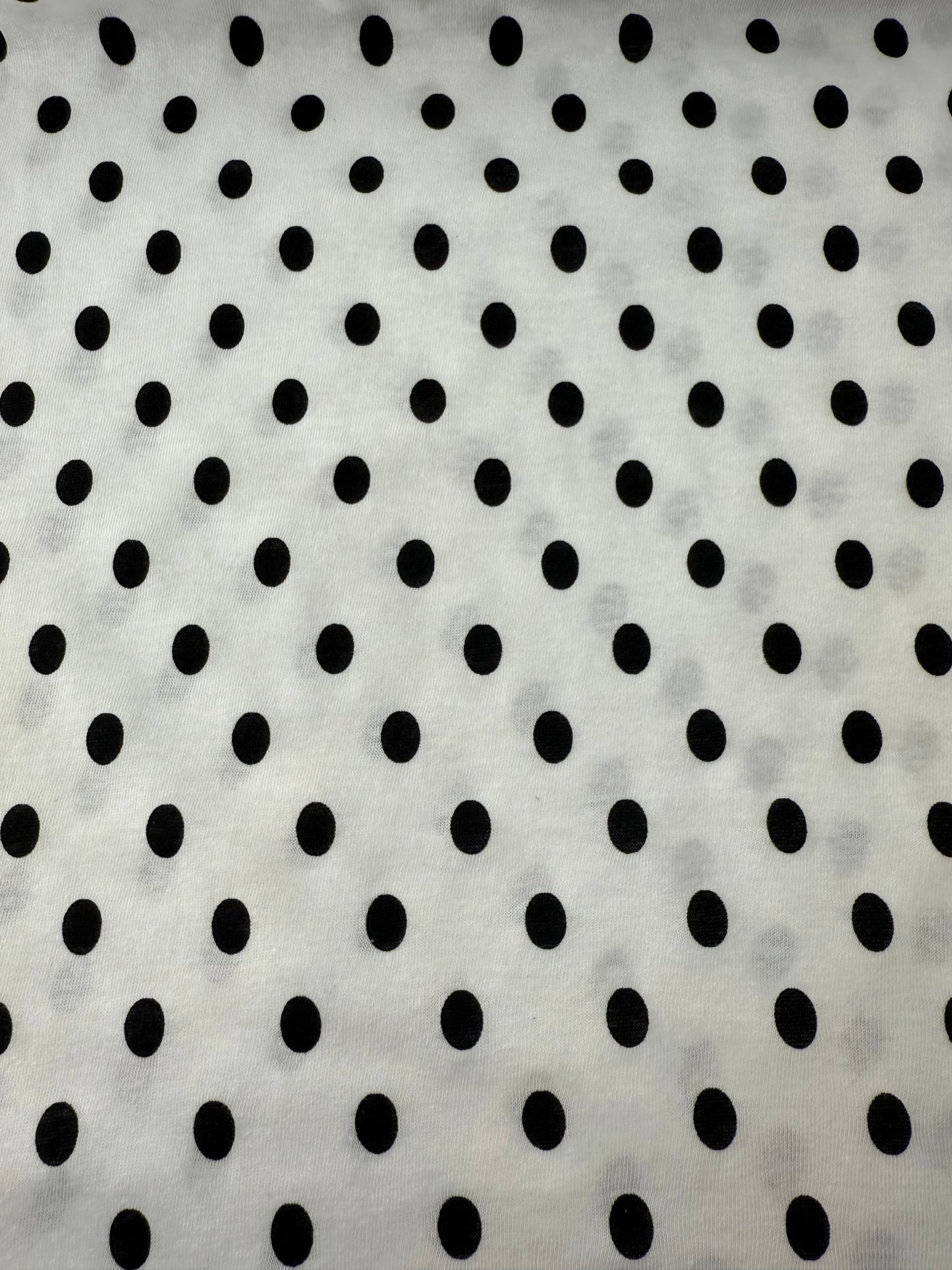 Cotton, Single Jersey, White with Black Dots, 155 gsm
