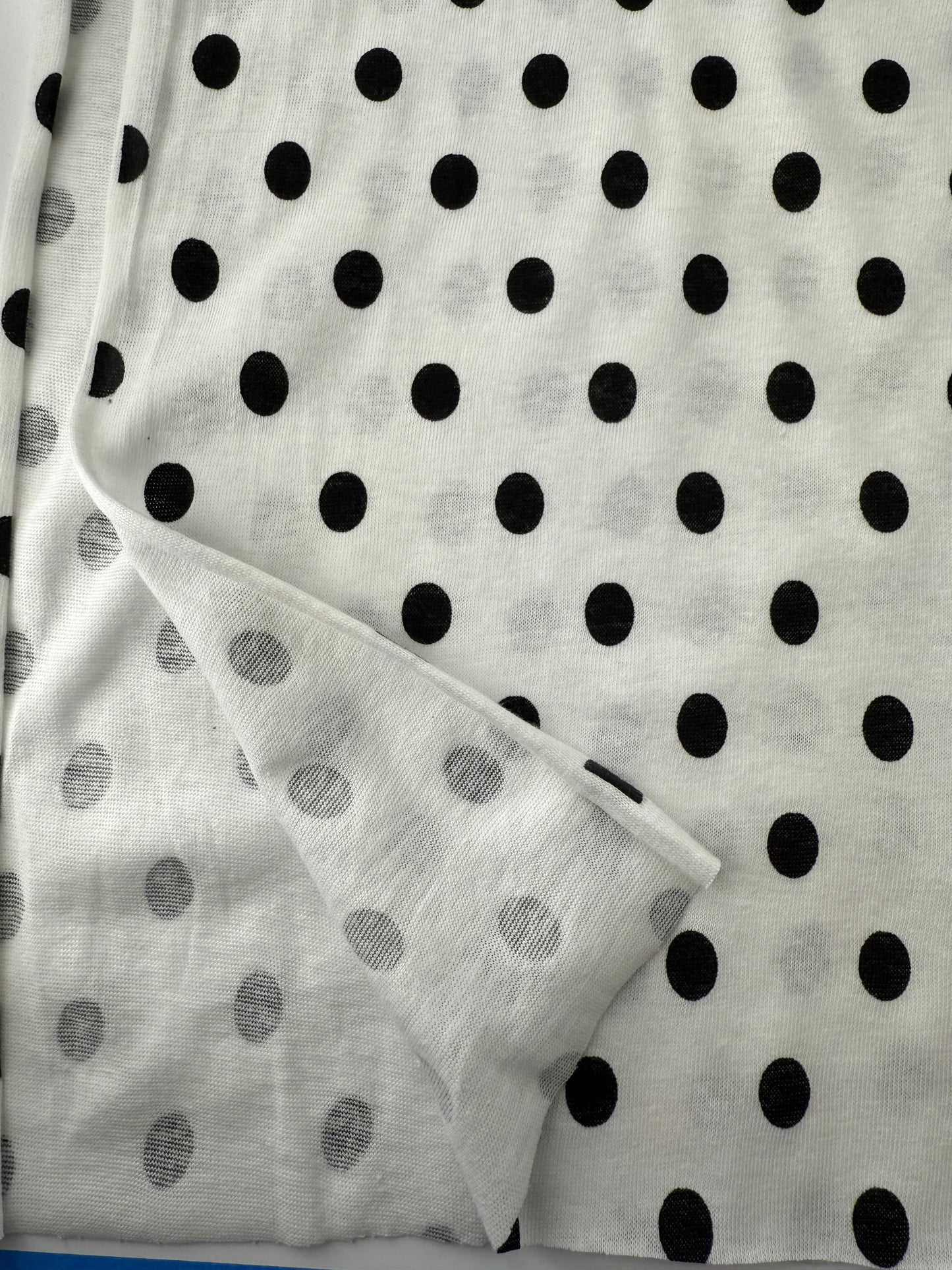 Cotton, Single Jersey, White with Black Dots, 155 gsm