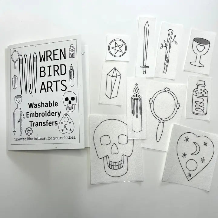 Wren Bird Arts Washable Hand Embroidery Transfers