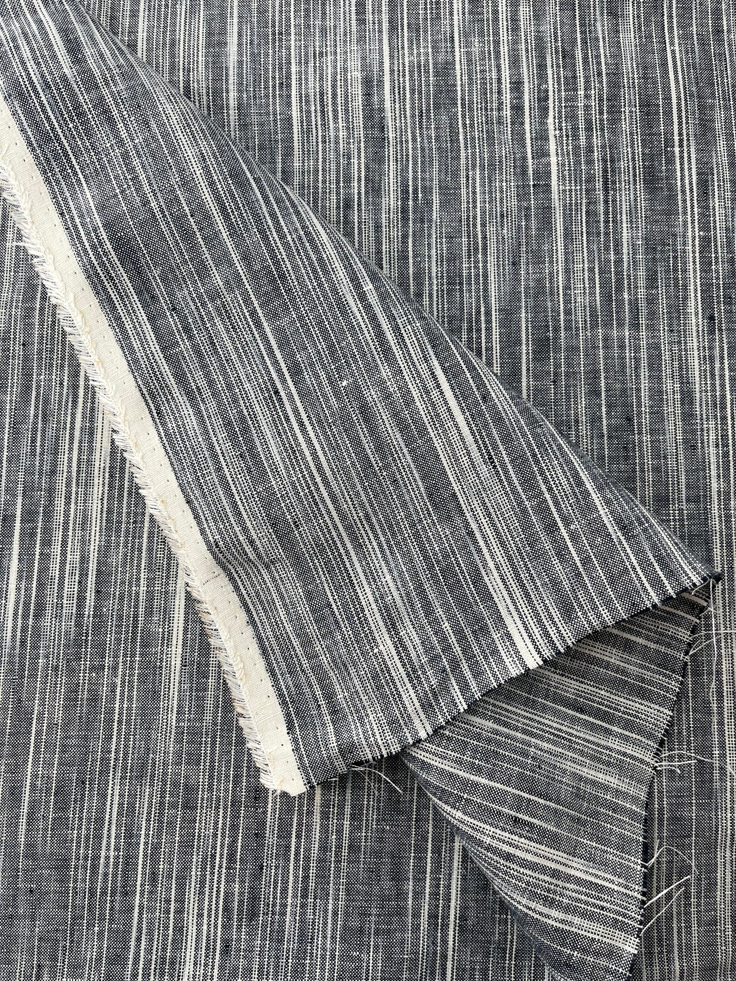 Linen, Space Dye, Navy/Med Blue/Off-White