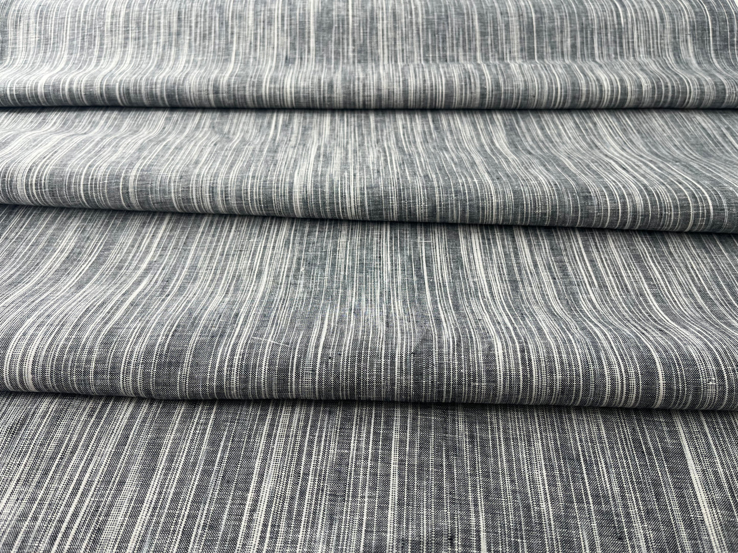 Linen, Space Dye, Navy/Med Blue/Off-White