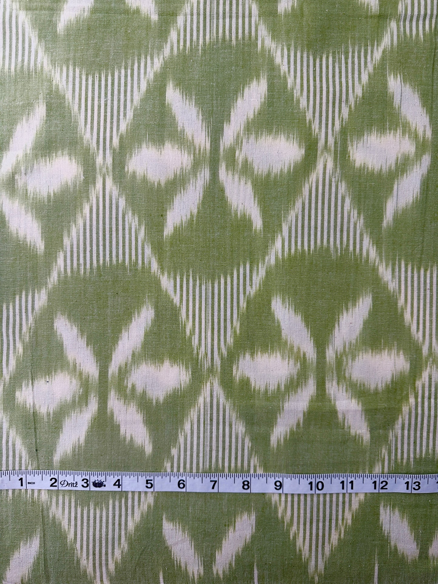 Handwoven Ikat, Green & White Starburst