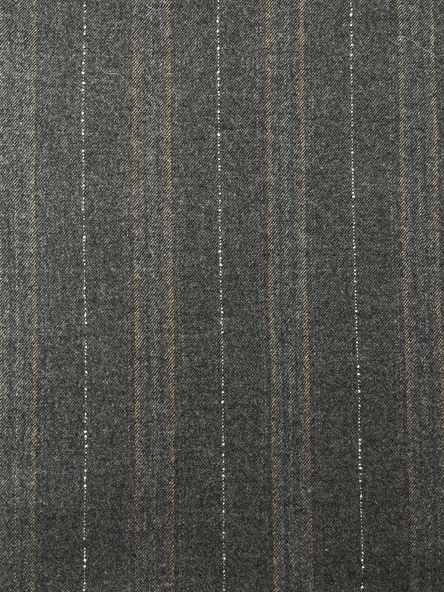 Wool, Yarn Dye, Charcoal with Tan/Natural/Gray/Lurex Stripes