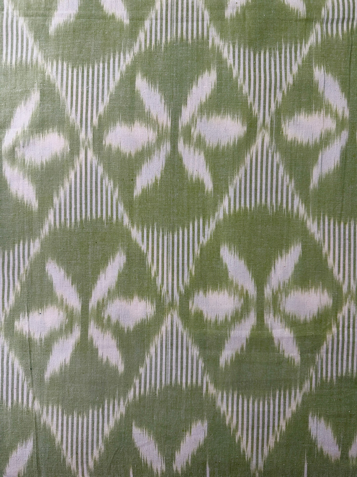 Handwoven Ikat, Green & White Starburst