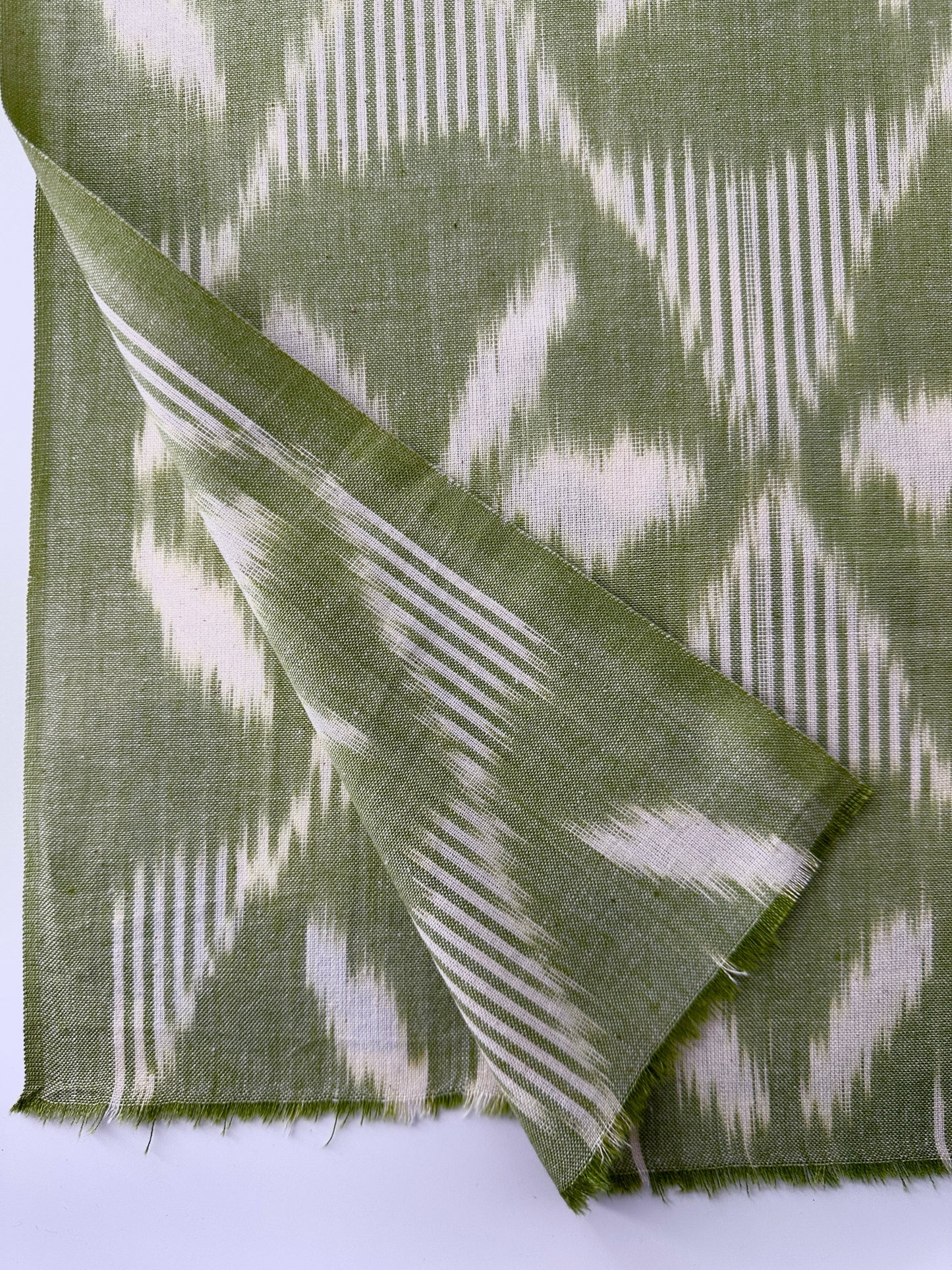 Handwoven Ikat, Green & White Starburst