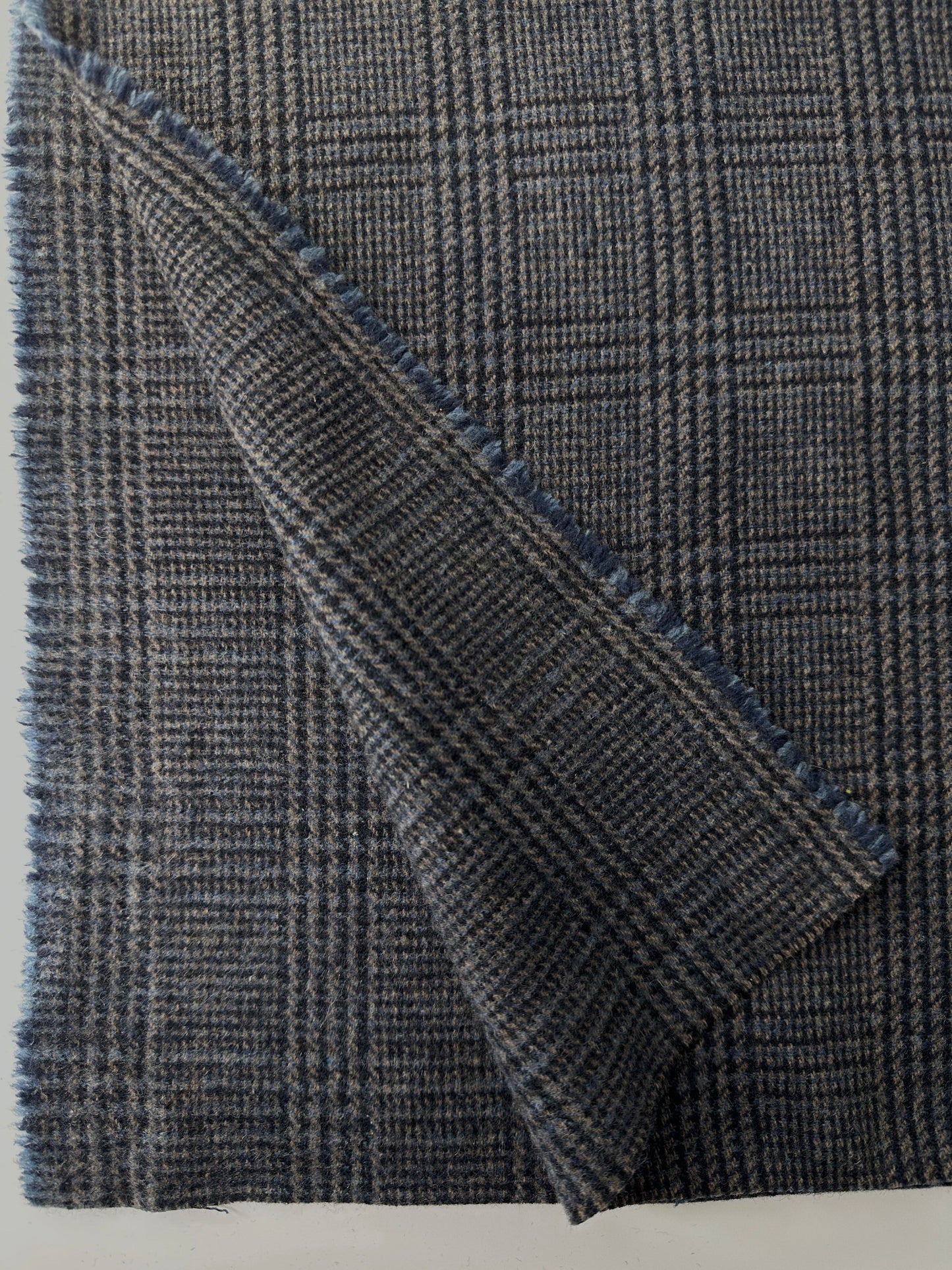 Italian Wool, Plaid, Black/Pecan/Steel Blue