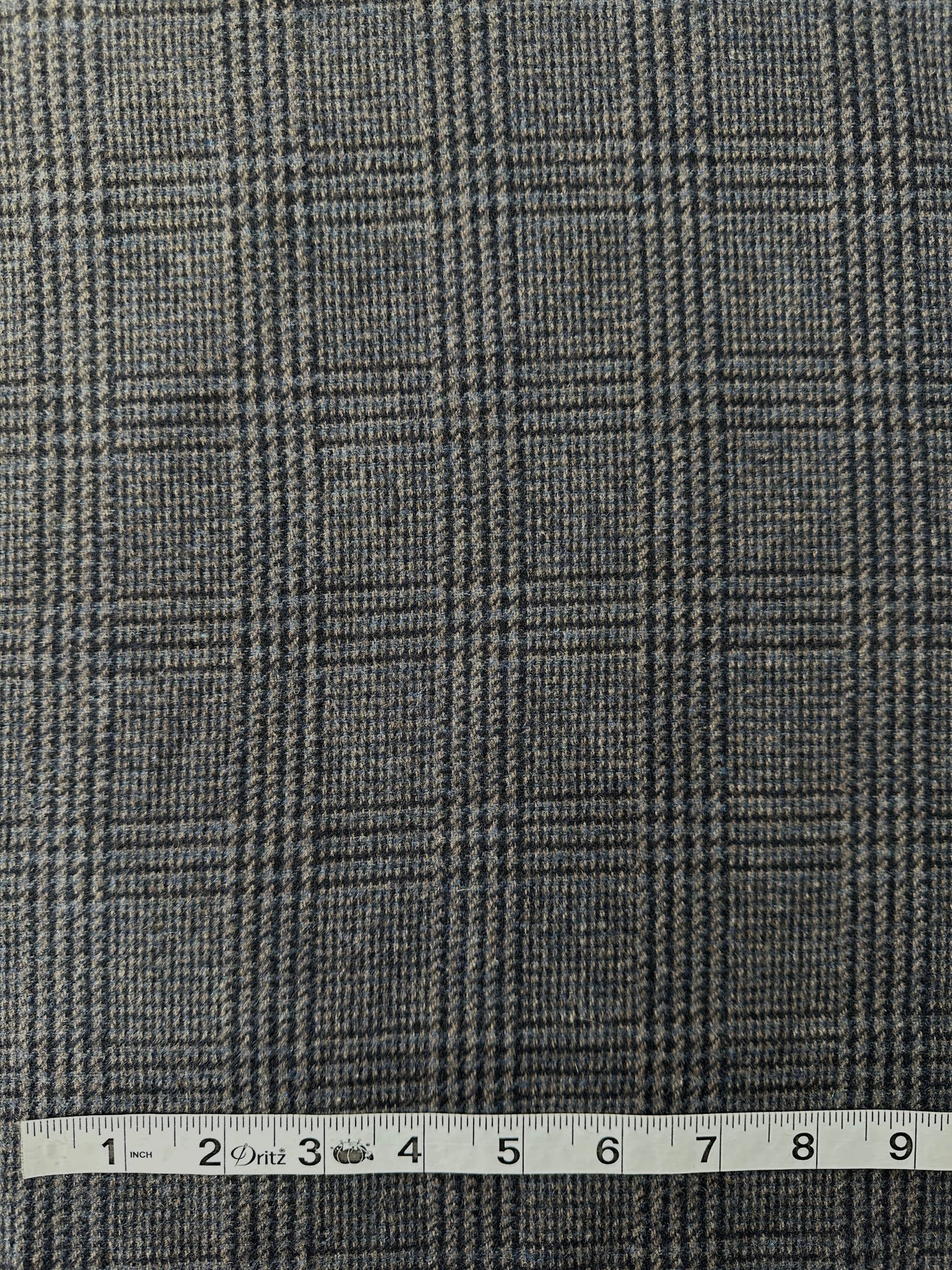 Italian Wool, Plaid, Black/Pecan/Steel Blue