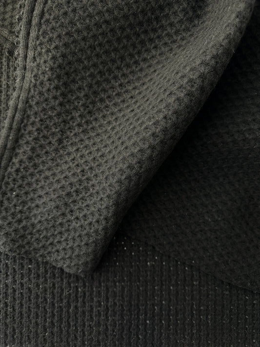 Italian Wool, Waffle Weave, Black