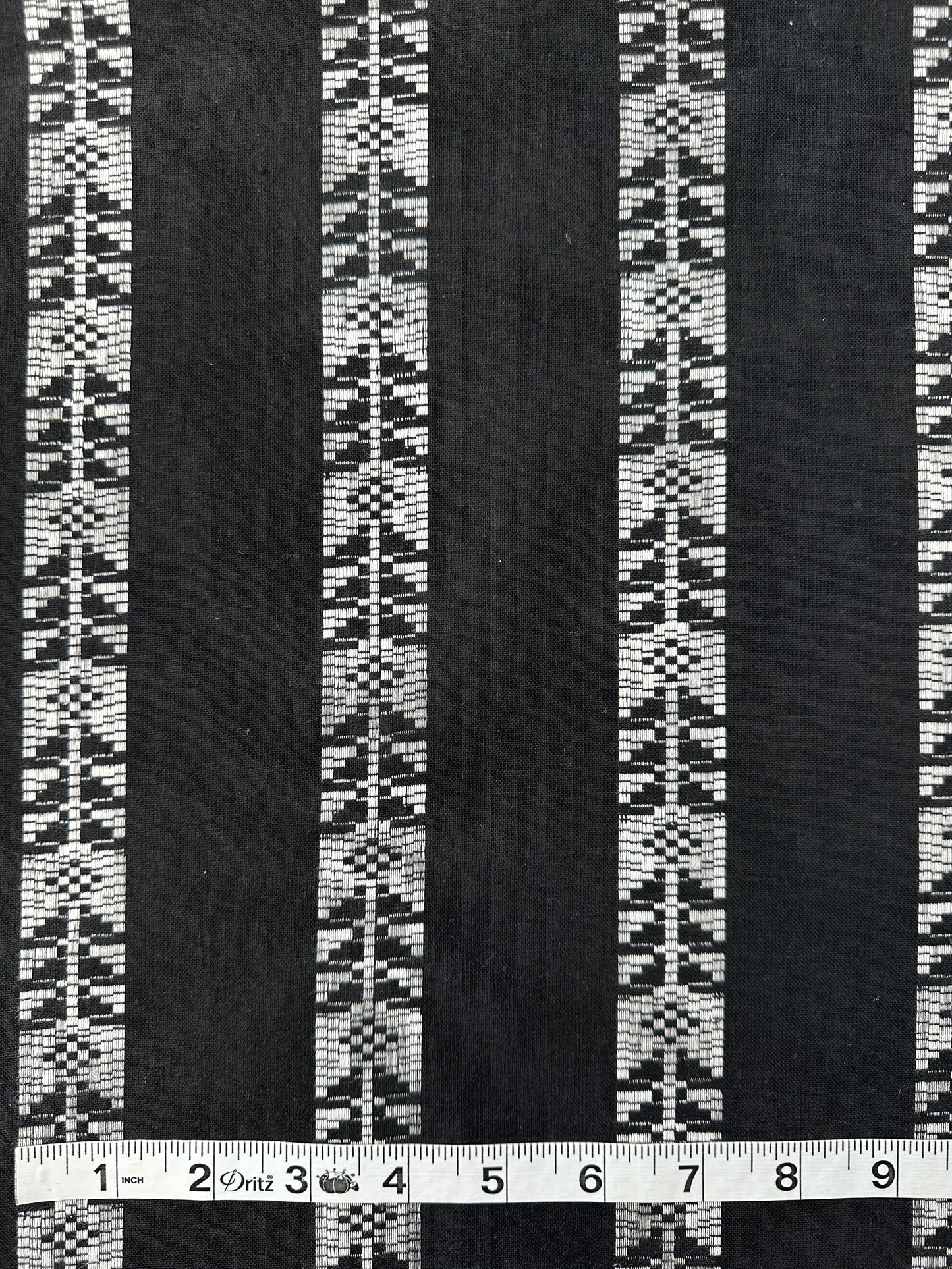 Handwoven Dobby, Black & White, Stripe