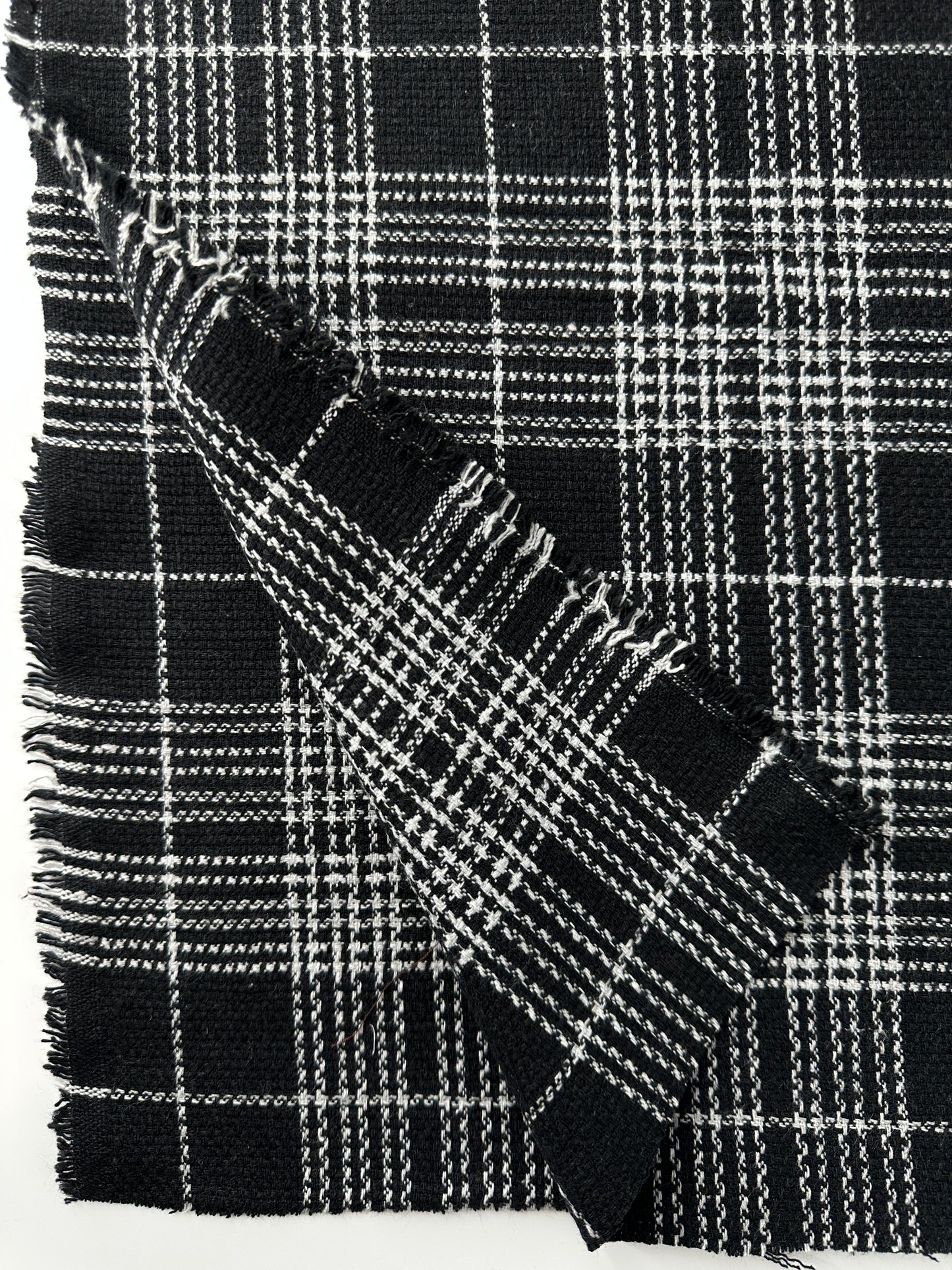 Handwoven Dobby, Black & White, Plaid
