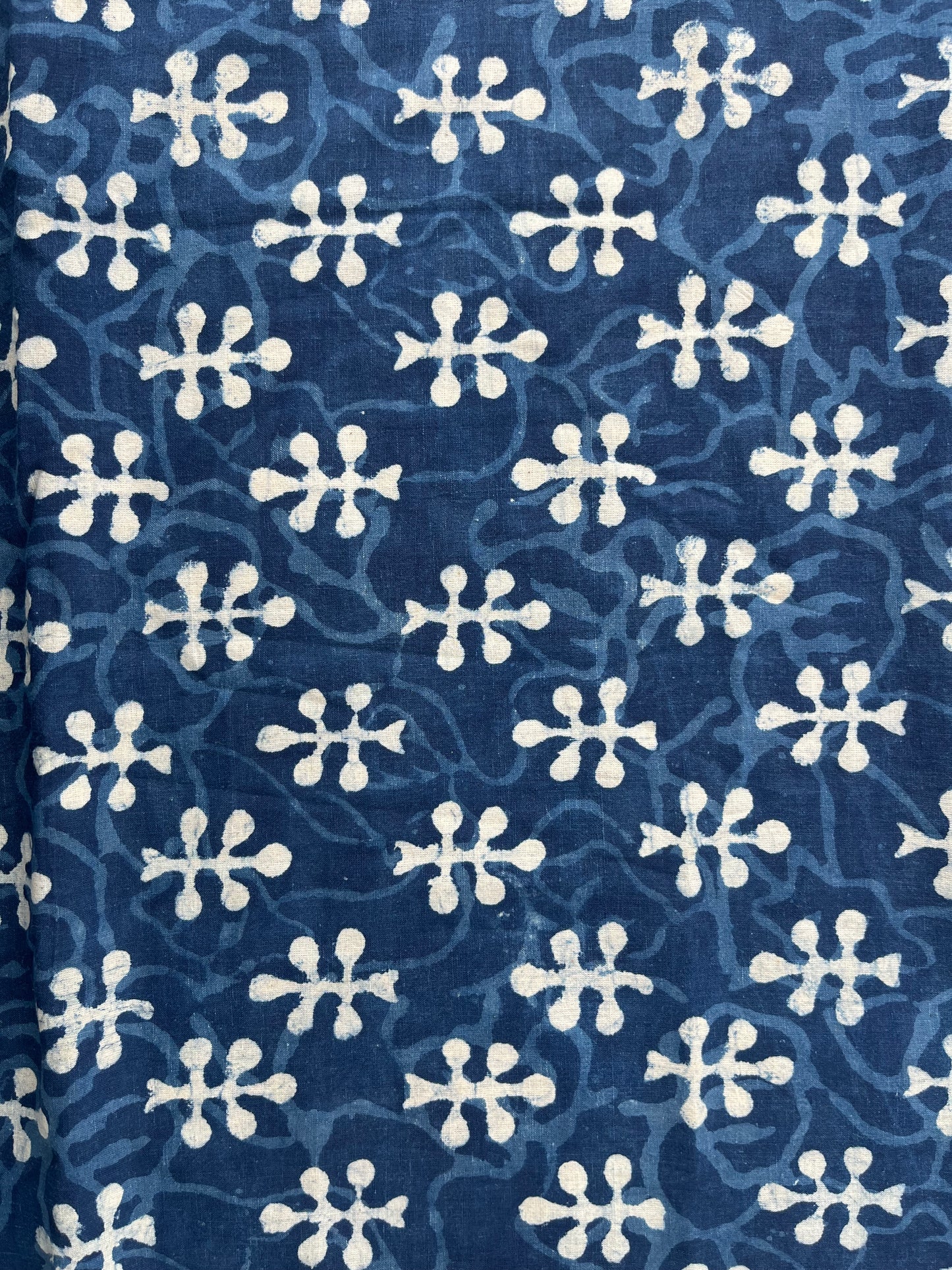 Cotton Dabu Print, Flowers