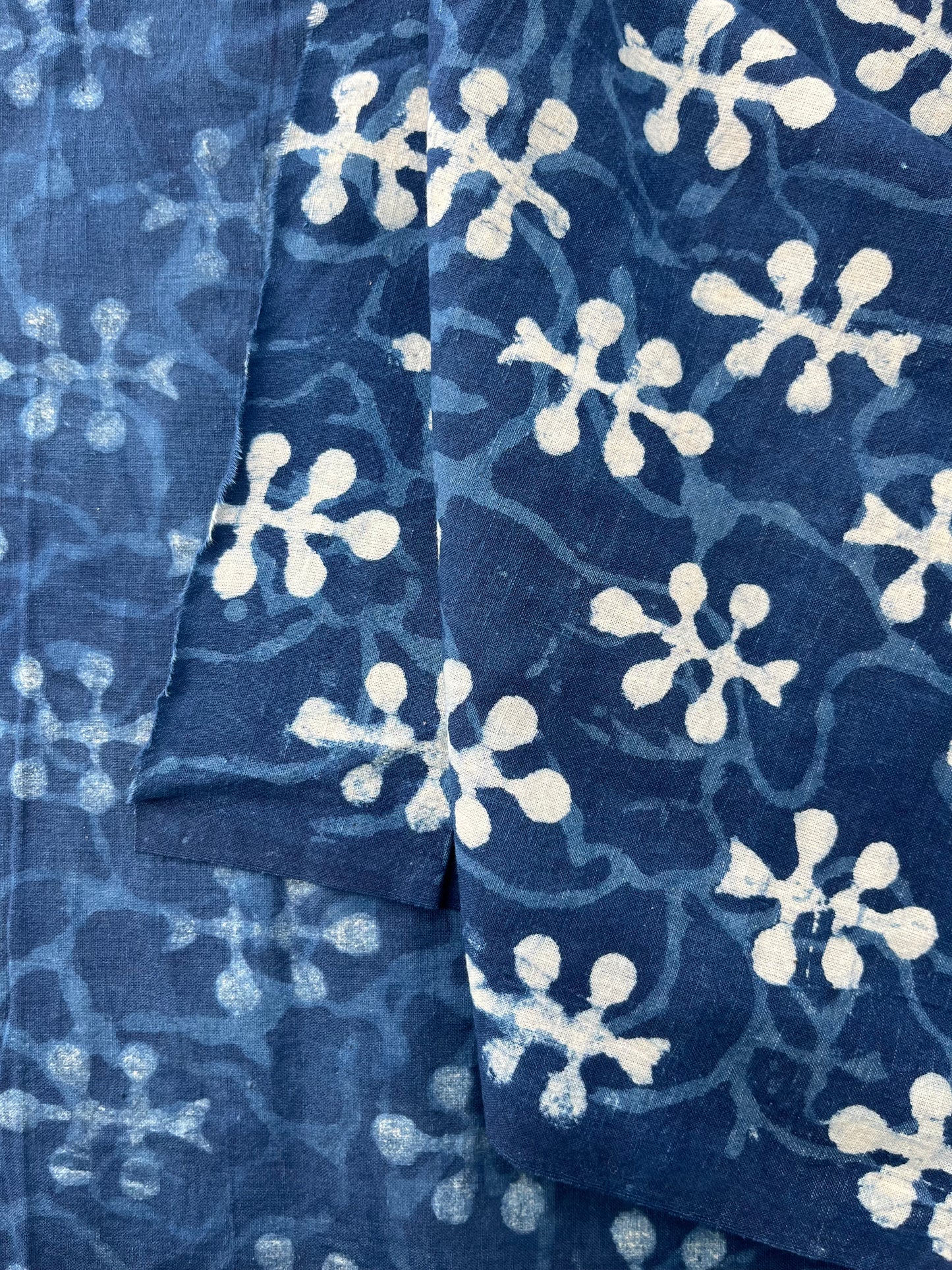 Cotton Dabu Print, Flowers