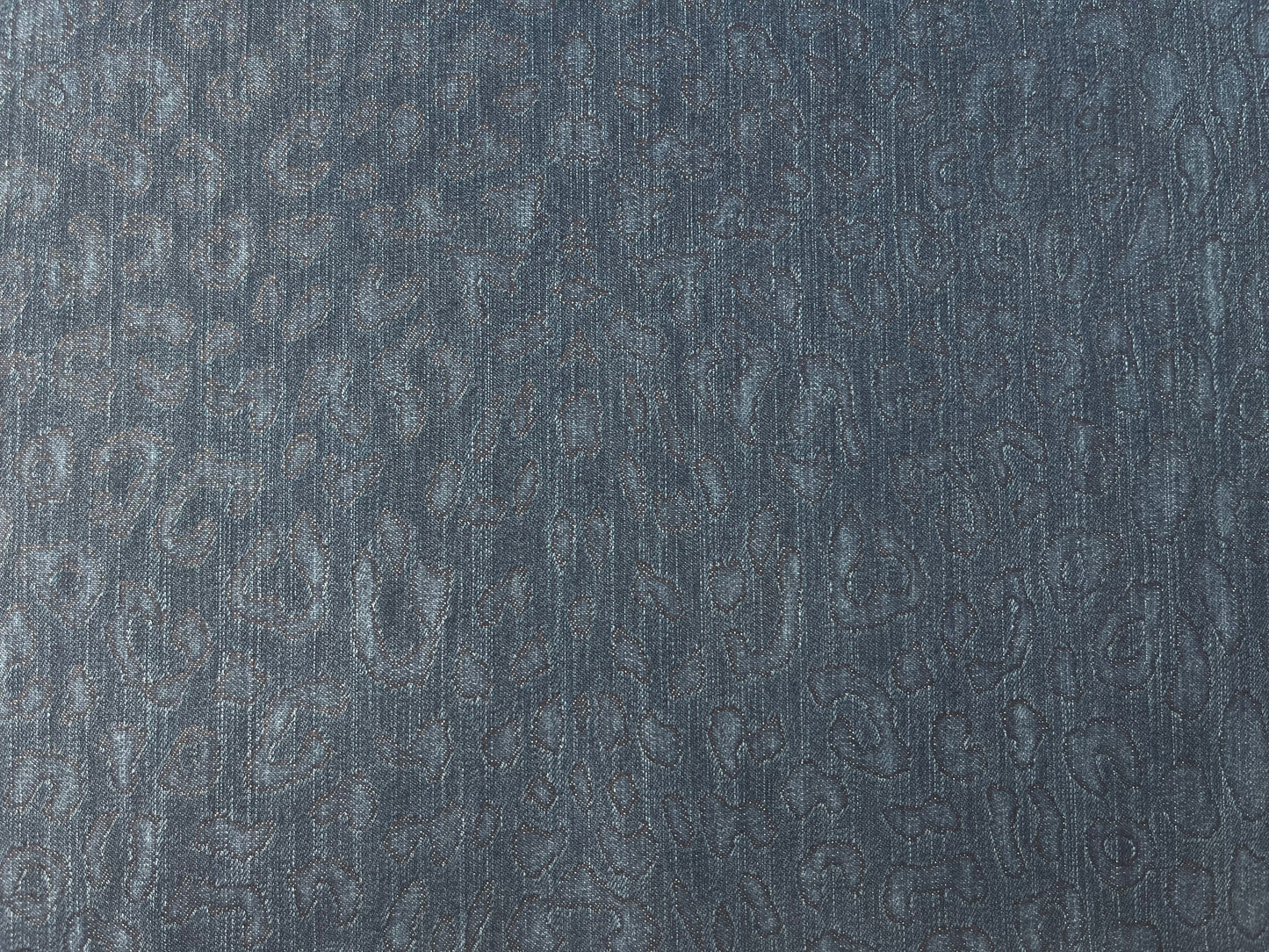 Denim, Cotton, Shadow Leopard Print, 8 oz