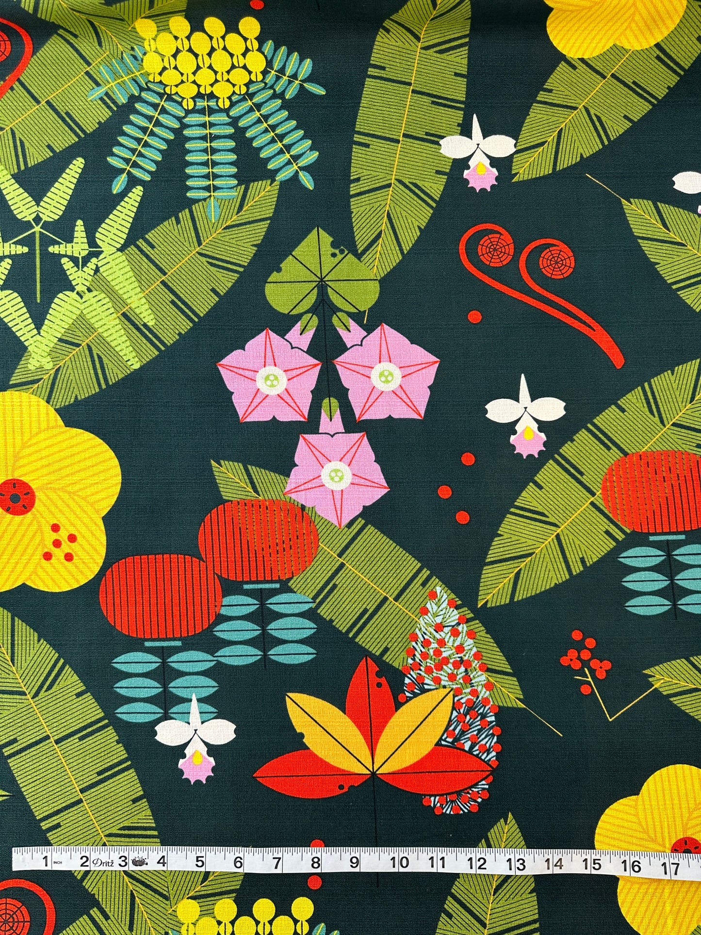 Birch Fabrics Charlie Harper, Cotton Barkcloth, Hawaiian Foliage