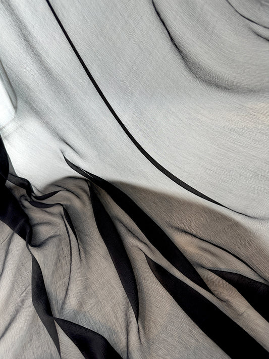 Designer Deadstock, Silk Chiffon, Black