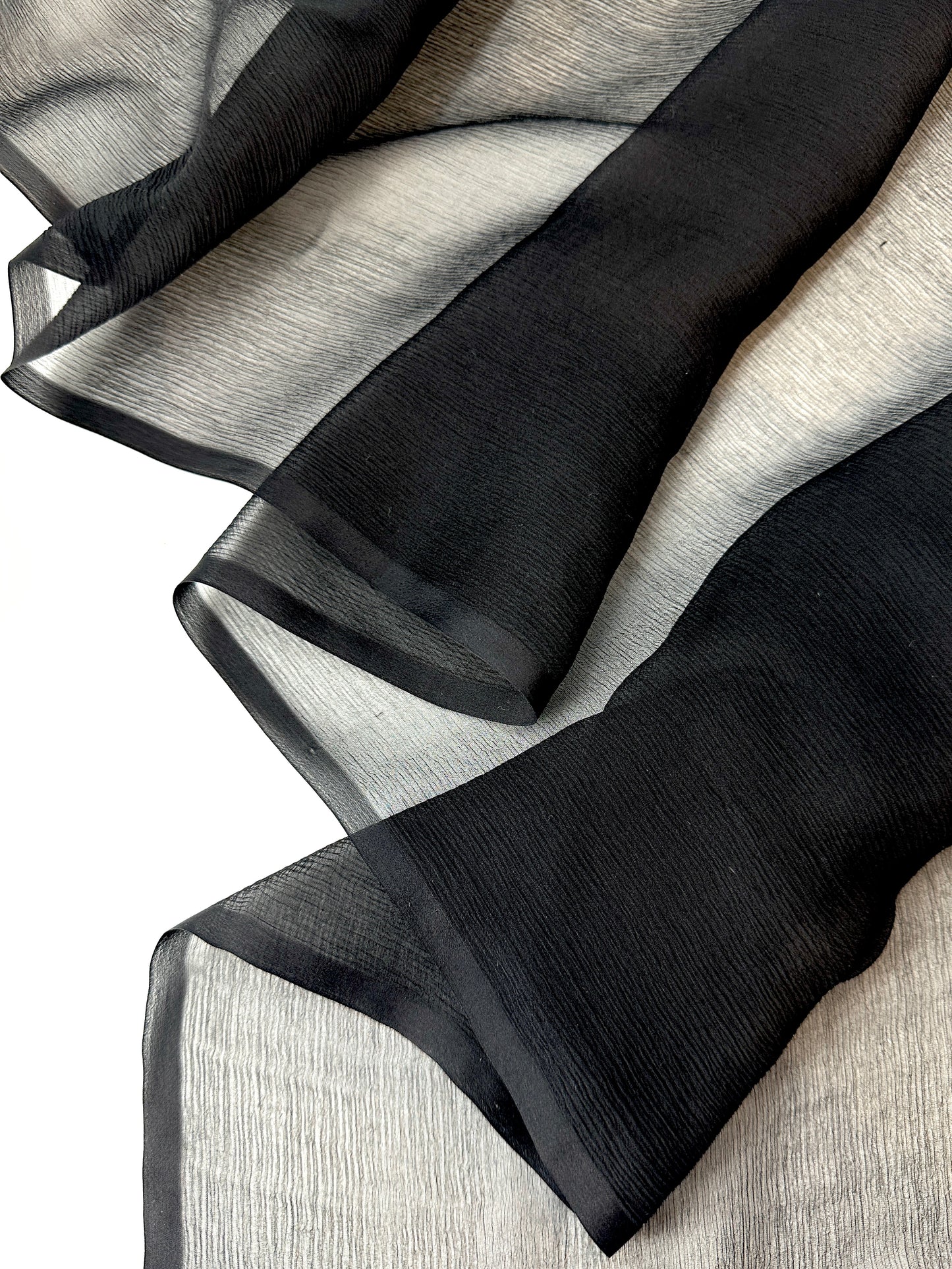 Designer Deadstock, Silk Chiffon, Black