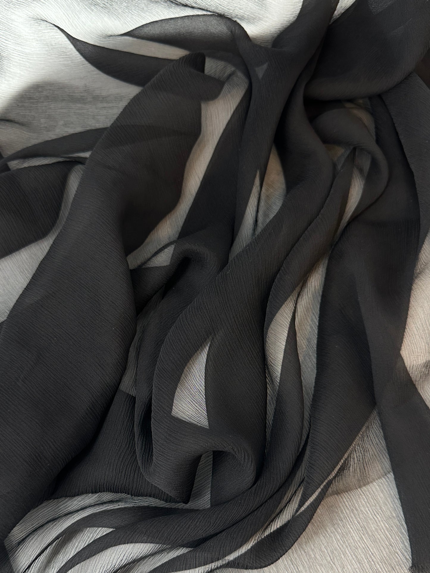 Designer Deadstock, Silk Chiffon, Black