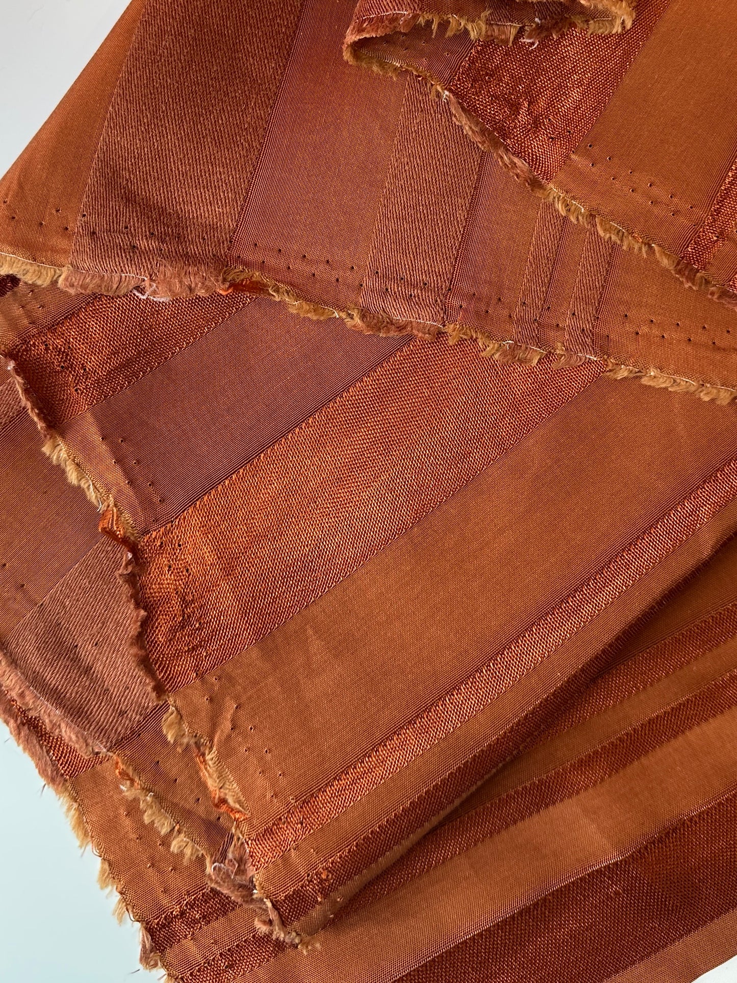 Viscose/Linen/Cotton Sheer Stripe, Rust