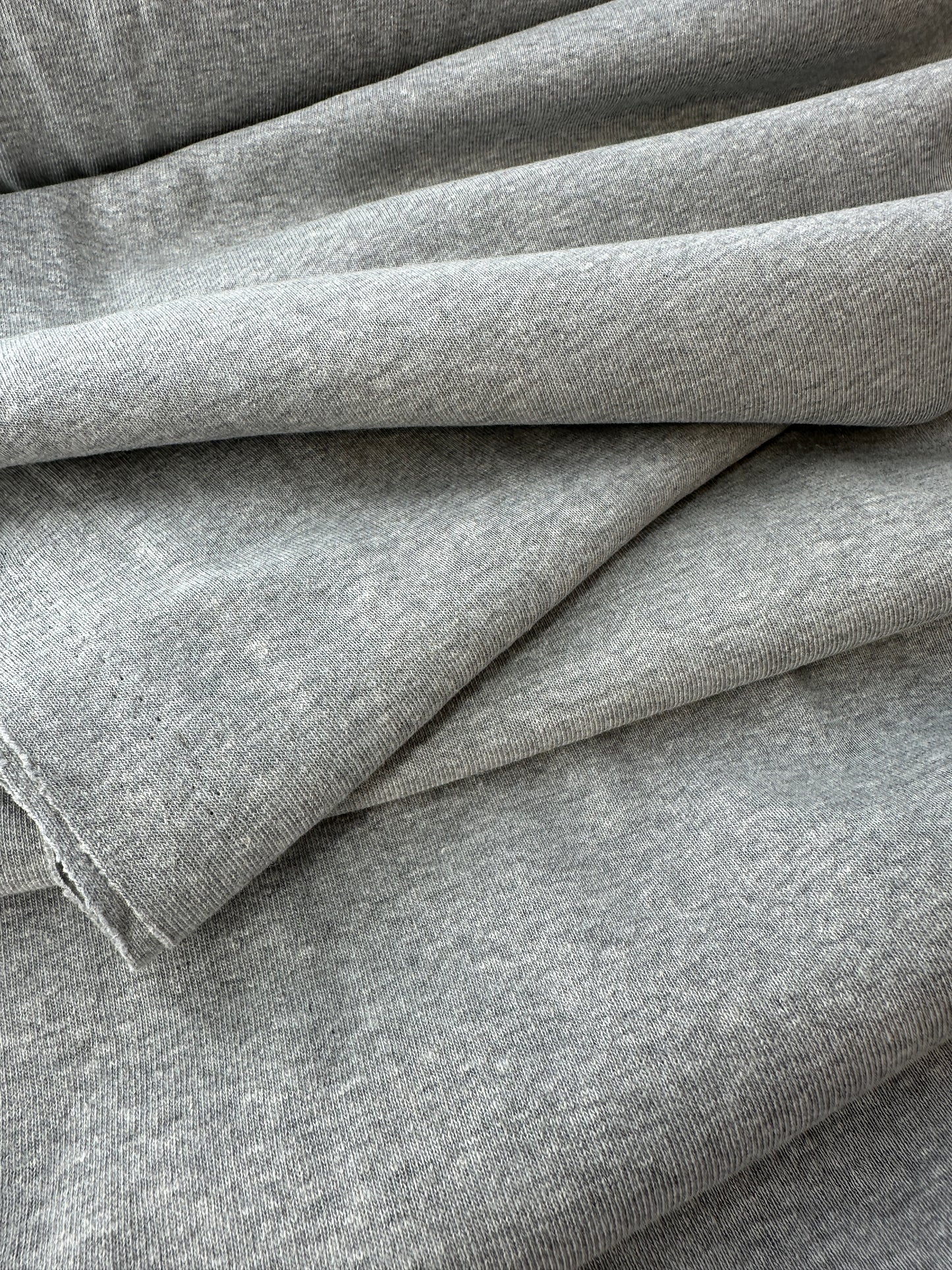 Cotton 1x1 Rib, Heather Gray