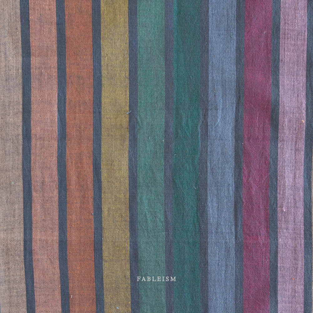 Fableism Cotton Woven Stripe, Lucky Loom, Wings in Dark Rainbow, 4 oz