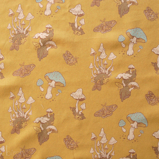 Birch Organic Cotton Lawn, Mustard Mushrooms