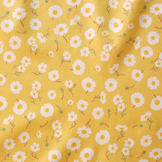 Birch Organic Cotton Lawn, Daisies Sunshine