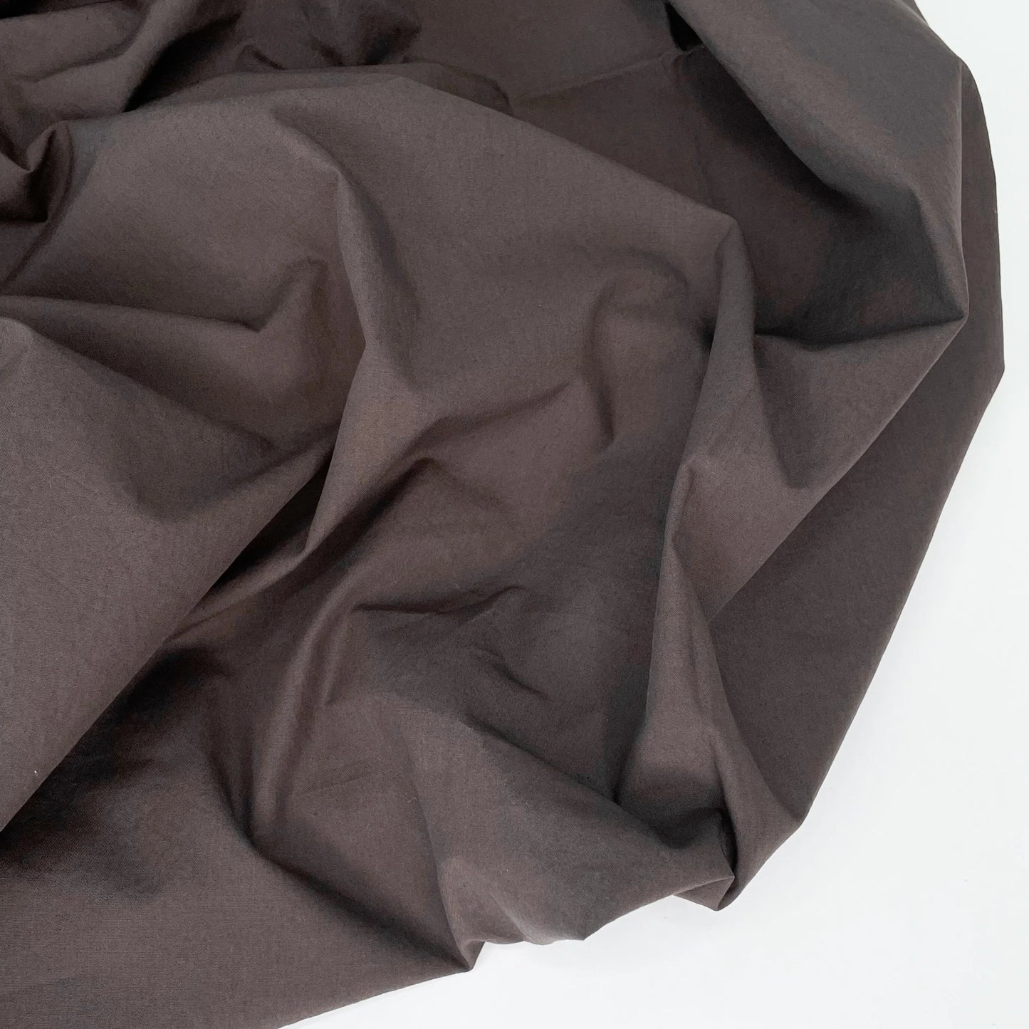 Cotton Poplin, Sand Wash Finish - Espresso
