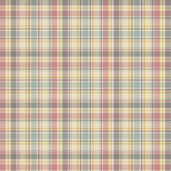 Cotton Flannel, Yarn Dye Plaid, Blue/Pink/Gray