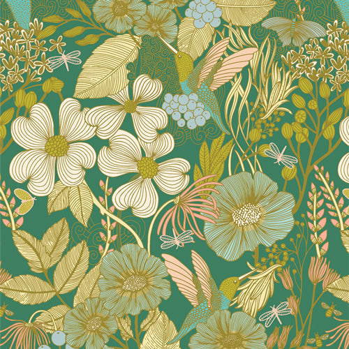 Rayon Lawn Print, Stillwater Sunrise