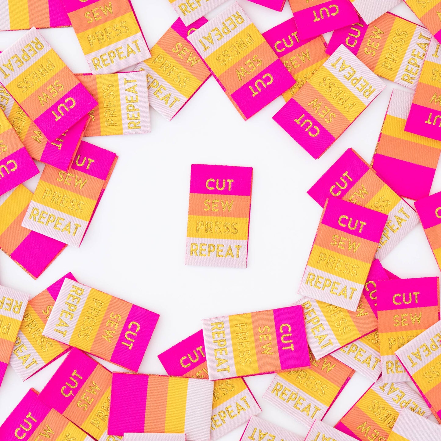 Sarah Hearts Labels, Cut Sew Press Repeat