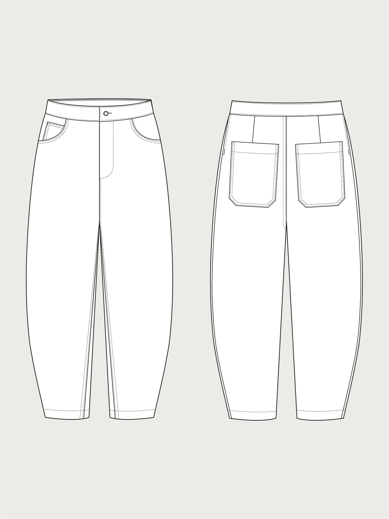 The Assembly Line Barrel-Leg Trousers, XS-3XL
