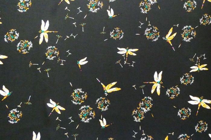 Lady McElroy, Viscose Challis Lawn, Dragonfly in the Dandelion