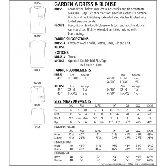 The Sewing Workshop, Gardenia Dress and Blouse, Size XS-XXL