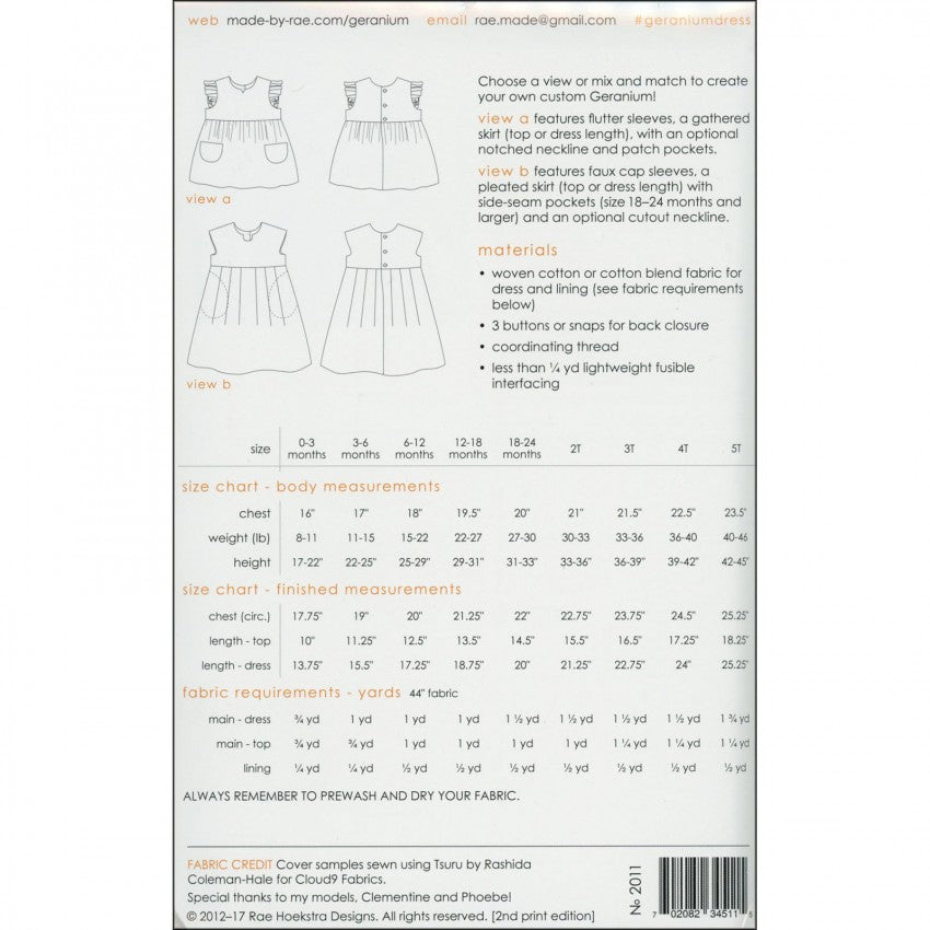 Made by Rae Geranium, size 0-5T