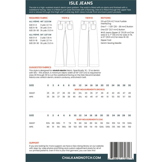 Chalk + Notch, Isle Jeans Flare & Wide, Size 0-30