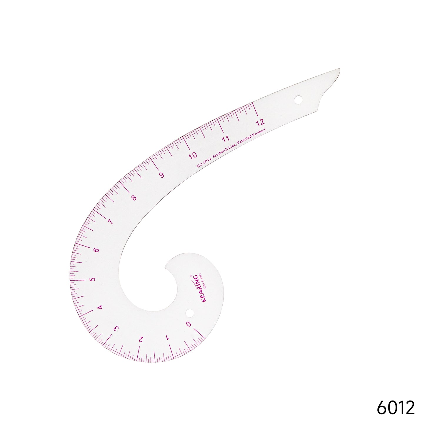 Kearing Plastic Curved Ruler, 12"