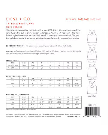 Liesl + Co Tribeca Knit Cami, Size XXS-XXL